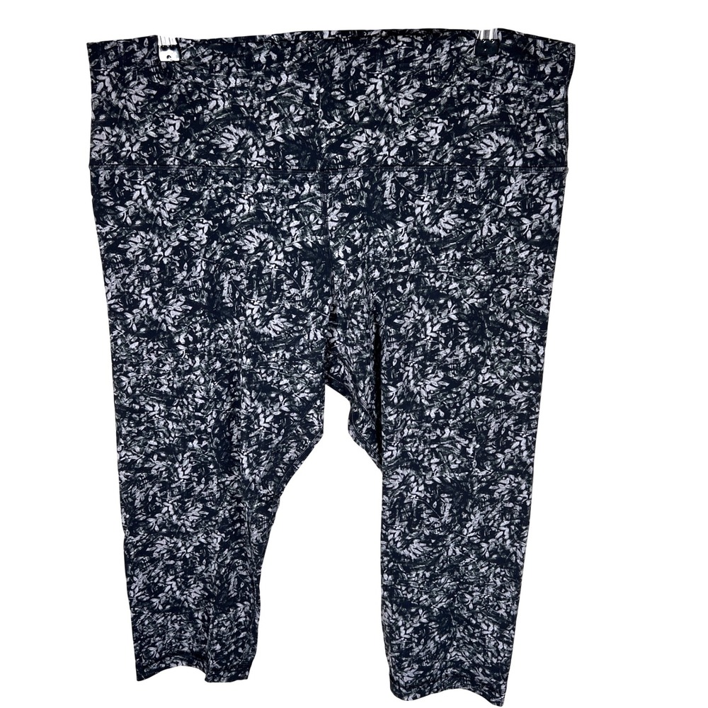 Lululemon Womens‎ Size 18 H6 Leggings Black Print Gym Athletic Workout Pants